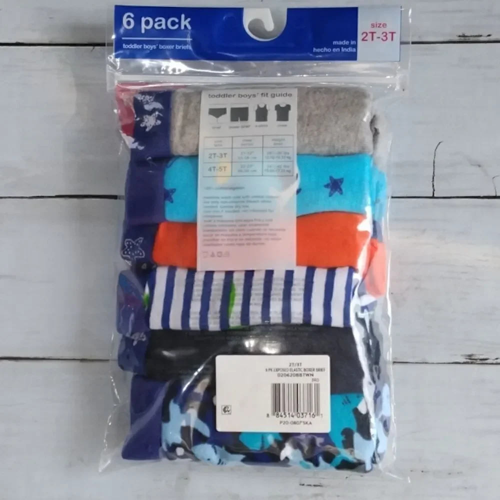 Toddler Boys Comfort Waist Boxer Briefs Underwear 6 pack